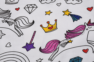 Wholesale Coloring Painting Drawing Image <strong>Unicorn</strong> Unisex Children <strong>Pjs</strong> Diy Cartoon Graffiti Girl Pajama Set for Kids - Product Image 6