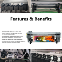4 cabezales para plotter UV de inyección de tinta I3200 U1 de 3.2m, impresora de tarjetas rollo a rollo de alta precisión con software Photoprint RIP