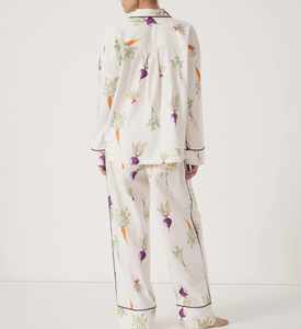 Ensemble de pyjama en coton brossé tricoté ultra-doux à manches longues avec taille élastique pour femme – Tenue de nuit confortable et respirante pour l'hiver et le printemps - Product Image 3