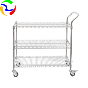 Estante de metal ajustable Estante de almacenamiento de malla de alambre móvil rodante galvanizado con ruedas Protección contra la corrosión - Product Image 3