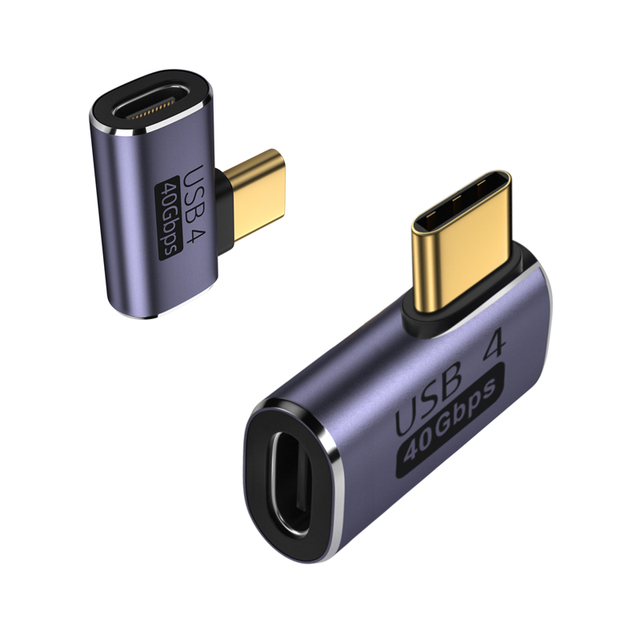 VCOM Type C to C Male to Female 40Gbps Data Transfer 8K Video 100W Fast Charging USB4 C Adapter 90 Degrees