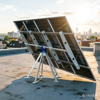Traqueur solaire double axe fiable en acier pour toiture, suivi astronomique, structure robuste, installation pratique