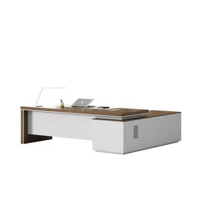 <span class=keywords><strong>Bureau</strong></span> de travail moderne avec plateau épais et structure métallique robuste, table d'ordinateur imperméable pour usage commercial - Product Image 6