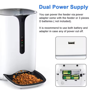 Dispensador Inteligente de Comida para Mascotas con Temporizador Digital, Ecológico, Controlado por WiFi, Alimentador Automático de 6L, Funciona con Batería - Product Image 4