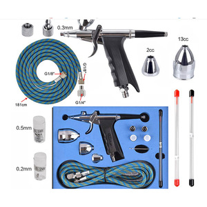 Pistolet aérographe HMX 116A 7,0 cc à alimentation par gravité, double action, vitesse réglable, pour travaux d'art, peinture, modélisme et artisanat - Product Image 2