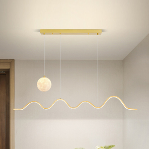 Restaurant Decoration Pendant <b>Lamp</b> Moon LED Chandelier Modern Minimalist Living Room Hanging Art Office Chandelier Pendant Light - Product Image 5