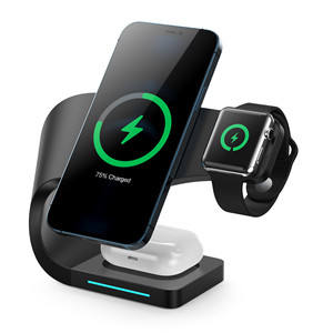 Cargador inalámbrico 3 en 1, Compatible con <span class=keywords><strong>Apple</strong></span> <span class=keywords><strong>Watch</strong></span> & AirPods, Cargador Inalambrico Qi Cargador - Product Image 1