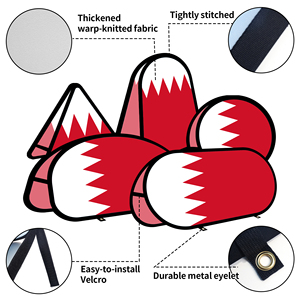 Bannière ovale Bahrain en tissu tricoté warp-knit pour la promotion publicitaire en extérieur, tente extérieure - Product Image 3