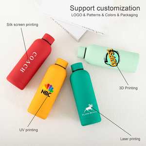Factory 500ml 17oz Travel Sports Double Wall Vacuum Yoga Custom logo Stainless Steel Rubber Paint Promotional Gift Water Bottle - Product Image 3