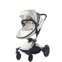 Poussette en cuir de luxe 3 en 1 de haute qualité