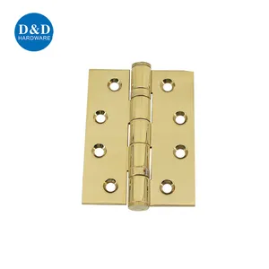 China Factory 4"x3"x3mm Stainless Steel Polished Brass PVD Metal Door Hinge for European