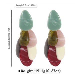 Boucles d'oreilles en résine <span class=keywords><strong>ZAA</strong></span> en forme de goutte d'eau, colorées et exagérées - Product Image 6