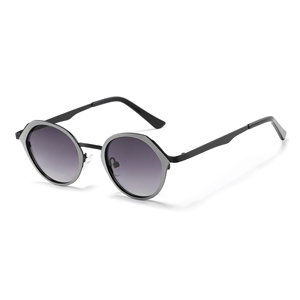 Lunettes de soleil ovales personnalisées avec logo, monture en métal pleine bordure, verres dégradés, unisexe, rétro, décontractées, protection UV pour adultes - Product Image 5