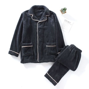 Yüksek kaliteli flanel erkek kalınlaş<span class=keywords><strong>m</strong></span>ış pijama sonbahar/kış erkekler iki parçalı sıcak pijama seti - Product Image 4