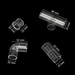Conector en T de acrílico transparente de 25 mm de diámetro interior, recto/codo, tapón final para tuberías de acuario, acoplamiento chino - Product Image 2