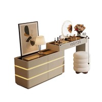 Table de toilette et armoire multifonctionnelles en bois massif de style italien avec lit télescopique intégré pour chambre principale