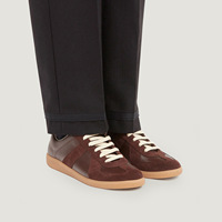 Baskets de sport décontractées VOGU pour hommes en cuir véritable à lacets, style rétro, color-block, respirantes et tendance