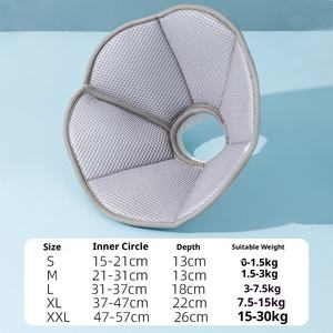 물기와 핥기를 방지하는 동물 패턴과 모피 장식이있는 고양이와 개를위한 부드러운 중성화 고리 - Product Image 6