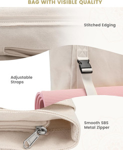 Échantillon gratuit, logo personnalisé, sac de sport multifonctionnel, grande capacité de rangement, sac de plage réutilisable, sac à bandoulière pour tapis de yoga, sac fourre-tout en toile - Product Image 4