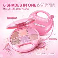 Palette de fards à paupières en poudre lumineuse, prête à être expédiée, vente en gros, marque privée, fini mat et scintillant, pigmentée, longue tenue, six couleurs