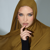 Écharpe Hijab personnalisé doux léger double points en rayonne de bambou viscose modal Hijab uni en coton châle pour femmes musulmanes