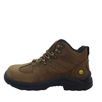 Botas de Seguridad AOXIANG con Puntera de Acero, Antideslizantes, Tejido de Punto, Parte Superior de Cuero Nubuck, Forro de Malla Transpirable, Corte Alto, Resistentes a Pinchazos
