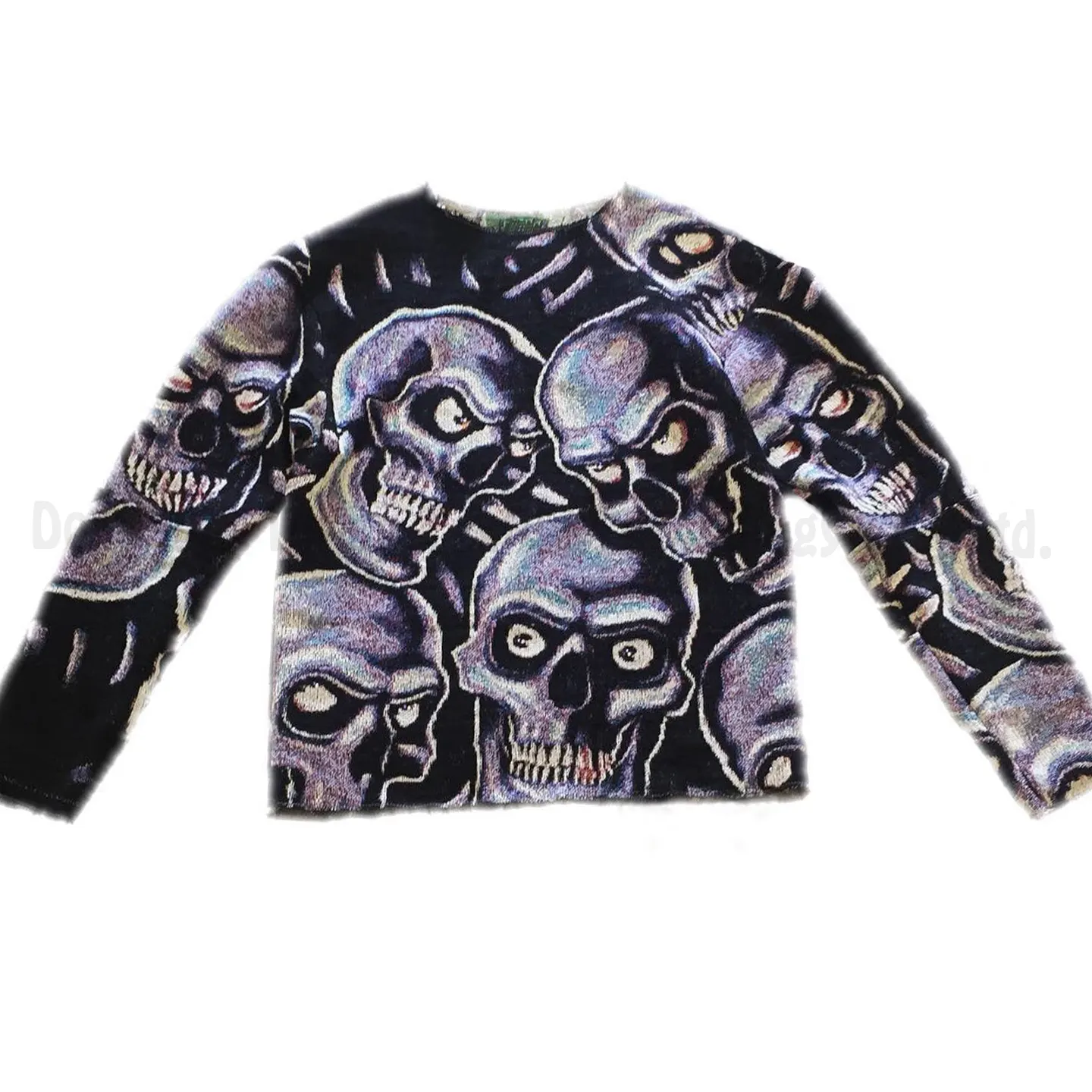 Maglione di Halloween personalizzato abbigliamento arazzo da uomo a manica lunga girocollo in cotone intrecciato Jacquard felpe con cappuccio lavorato a maglia maglione da uomo