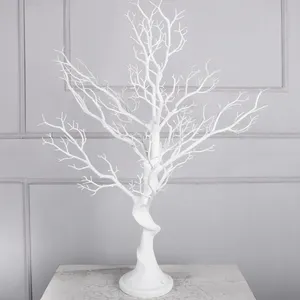 Qihao 31 Inch Tall DIY Centerpiece Removable Simulation Table Tree Artificial White Tree for Wedding Christmas Event Party Decor