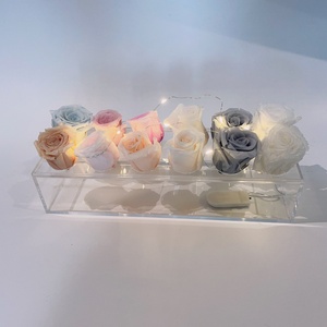 Boîte à fleurs en acrylique transparente, rangement pour bouquets, roses éternelles préservées, idéal pour la Saint-Valentin, la fête des mères, décoration - Product Image 6