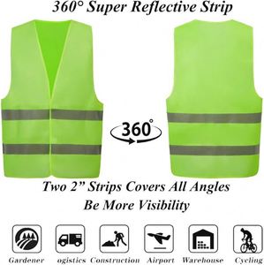 Chaleco de Seguridad con Logotipo Personalizado, Estándar ANSI, Alta Visibilidad, Color Amarillo, para la Marca de Empresas de Construcción y Recuerdos para Clientes VIP - Product Image 3