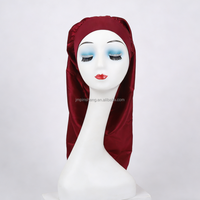 Bonnet de Nuit Extra Large en Soie Satinée Colorée Légère pour Yoga et Spa, avec Bande Réglable et Chouchous, Idéal pour Cheveux Bouclés et Usage Professionnel