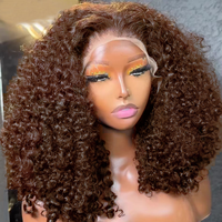 2026 nuevo SDD Raw vietnamita birmano peluca rizada cabello humano sin pegamento 13X4 13X6 HD 300g Peluca de cabello humano con frente de encaje marrón