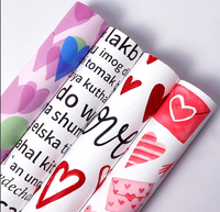 Rouleau de papier d'emballage en silicone enduit jetable en gros pour la Saint-Valentin et les mariages avec emballage cadeau personnalisé