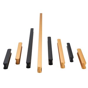 Tiradores de muebles de aleación de aluminio negro dorado, tiradores de gabinete resistentes recién lanzados, tiradores de cajón para dormitorio, armario de cocina - Product Image 1