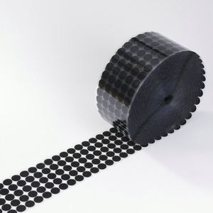 Sangles Velcro autocollantes noires de 25 mm, points ronds à crochets et boucles - Product Image 1