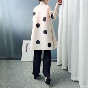 Vestido Camisero Casual Elegante <span class=keywords><strong>para</strong></span> Mujer con Estampado <span class=keywords><strong>de</strong></span> Lunares, Manga Larga, Cuello Alto, Cierre <span class=keywords><strong>de</strong></span> Botones, Largo hasta la Rodilla, Estilo Cardigan <span class=keywords><strong>para</strong></span> Primavera - Product Image 3