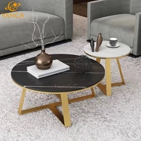 Table basse moderne en fer forgé avec pieds en métal, design contemporain pour salon et bureau à domicile