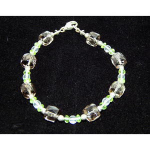 925 al quarzo fumoso, peridoto, ematite e spinello bianco in argento Sterling - Product Image 2