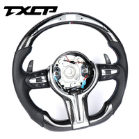 Volant de Course Personnalisé en Fibre de Carbone Alcantara LED Compatible BMW M5 M6 X6M M2 F10 F20 F18 F11 F12 F30 M3 M4 Décapotable