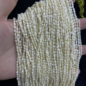 2-2.5 מ "מ לבן חזק קשי מים מתוקים טבעיים לא סדירים בארוק פנינים גדילי חוטי זהב - Product Image 6