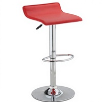 Tabouret de bar pivotant en cuir rouge réglable en hauteur, écologique, avec structure métallique, design industriel moderne, pour salle à manger, bar à domicile, salon