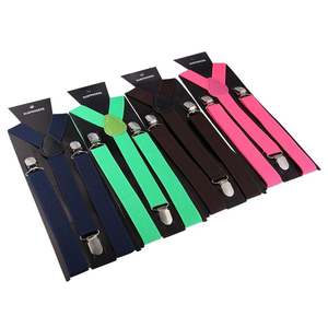 2, 5X100CM Color caramelo <span class=keywords><strong>hombre</strong></span> mujer Pantalones ajustables Y-back Suspender Brace elástico Clip-on cinturón ajustable <span class=keywords><strong>tirantes</strong></span> correas - Product Image 4