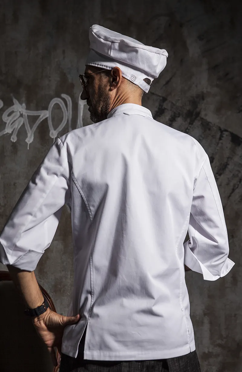 CHECKEDOUT manica 3/4 cucina chef personale abbigliamento da lavoro cook uniforme cappotto giacca con pieghe per abito per hotel e ristorante bar