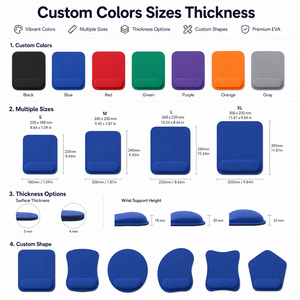 EVA Foam Mouse <b>Pad</b> vs Memory Foam Wrist Rest Custom Logo Budget Ergonomic <b>Desk</b> Mat Non Slip Bulk Wholesale - Product Image 3