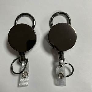 Rigid Heavy Duty <b>Cable</b> Retractable Metal <b>Waterproof</b> Id Holder Badge Reel With Belt Clip Key Ring - Product Image 4