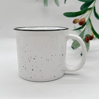 Mug à café de bureau en céramique blanche à large ouverture, motif étoile, 14 oz, avec anse, vaisselle domestique, tasse à lait en porcelaine, gobelet de camping