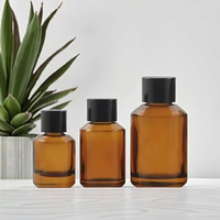 Flacon en verre ambré de luxe 15 ml pour soins de la peau, diffuseur vide, tonique avec bouchon à vis, crème pour le visage, disponible en tailles 30 ml/60 ml/125 ml/200 ml