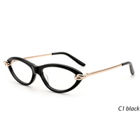Montures de lunettes œil-de-chat confortables et durables pour femmes, en acétate et métal, lunettes de vue tendance