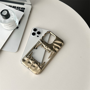 Cubierta de teléfono móvil a prueba de golpes TPU suave con diseño de <span class=keywords><strong>dientes</strong></span> de tigre 3D único creativo chapado de lujo para iPhone 12 13 14 15 16 Pro Max - Product Image 6
