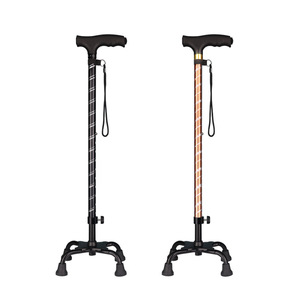 Adjustable Height Aluminum Alloy Four Legged Walking <b>Stick</b> With <b>Lights</b> For Seniors - Product Image 5